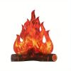 1pc, Decorative Decorations For Halloween And Christmas Parties 3D Three-dimensional Flame Halloween Flame Music Party Flame Decoration Camping Campfi