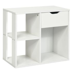 3-Tier Side Table with Storage Shelf and Drawer Space