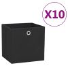 Storage Boxes 10 pcs Non-woven Fabric 11"x11"x11" Black