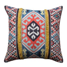 24 x 24 Square Cotton Accent Throw Pillow, Soft Kilim Print, Multicolor