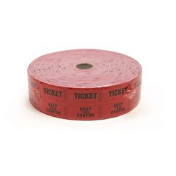 2000 ct Roll of Two Part Double Roll Tickets - Red