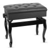 5 Core Piano Bench Wooden Height Adjustable Stool Heavy Duty Keyboard Seat with Storage - PNB WD HD BLK