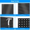 4 Packs Metal Pegboards Black Peg Boards Wall Organizer Panel Board Storage Hanger Tool with 1' Spacing 1/4' Hole for Office Garage Basement Craft Roo