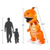 8 Feet Halloween Inflatables Pumpkin Head Dinosaur with LED Lights and 4 Stakes