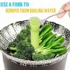 Steel Folding Steamer Basket Steel Fish Steamed Steamer Vegetable Steamer Telescopic V0B3