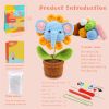 DIY Elephant Ornament Crochet Kit with Instruction Book - Knitting Material Set for Handmade Craft. Unfinished Product, Yarn and Hook Included