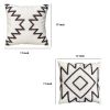 17 x 17 Inch 2 Piece Square Cotton Accent Throw Pillow Set with Modern Geometric Aztec Design Embroidery, White, Gray