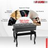 5 Core Piano Bench Wooden Height Adjustable Stool Heavy Duty Keyboard Seat with Storage - PNB WD HD BLK