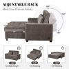 66.5" Linen Upholstered Sleeper Bed , Pull Out Sofa Bed Couch attached two throw pillows,Dual USB Charging Port and Adjustable Backrest for Living Roo