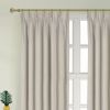 Newport Cotton Lining Window Curtains for Bedroom, Linen Curtains for Living Room, 84 Inches Long Curtains for Living Room, Greige