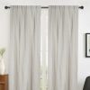 Newport Unlined Window Curtains for Bedroom, Linen Curtains for Living Room, 84 Inches Long Curtains for Living Room, Greige