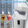 Countertop Ice Maker Machine, 26.5 lbs in 24Hrs, Electric ice Maker and Compact ice Machine with Ice Scoop and Basket, 2 Sizes of Bullet Ice for Home/