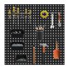 4 Packs Metal Pegboards Black Peg Boards Wall Organizer Panel Board Storage Hanger Tool with 1' Spacing 1/4' Hole for Office Garage Basement Craft Roo