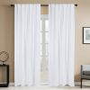 Newport Cotton Lining Window Curtains for Bedroom, Linen Curtains for Living Room, 96 Inches Long Curtains for Living Room, Soft White