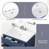 30'' Wall Mounted Bathroom Vanity with Resin Sink,Floating Bathroom Storage Cabinet with 2 Drawers, Solid Wood Bathroom Cabinet