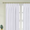 Newport Blackout Curtains for Bedroom, Linen Curtains for Living Room, Window Curtains, Room Darkening Curtains 96 Inches Long, White