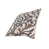 18 x 18 Square Accent Throw Pillow, Damask Print, Soft Polyester Filler, Cream, Blue