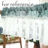 Blue Flower Lace Half Curtain Kitchen Partition Short Curtain Small Window Doorway Curtain Valance Tier cafe Curtain,59x15 inch