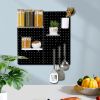 4 Packs Metal Pegboards Black Peg Boards Wall Organizer Panel Board Storage Hanger Tool with 1' Spacing 1/4' Hole for Office Garage Basement Craft Roo