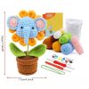 DIY Elephant Ornament Crochet Kit with Instruction Book - Knitting Material Set for Handmade Craft. Unfinished Product, Yarn and Hook Included