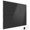 4 Packs Metal Pegboards Black Peg Boards Wall Organizer Panel Board Storage Hanger Tool with 1' Spacing 1/4' Hole for Office Garage Basement Craft Roo