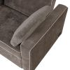 66.5" Linen Upholstered Sleeper Bed , Pull Out Sofa Bed Couch attached two throw pillows,Dual USB Charging Port and Adjustable Backrest for Living Roo