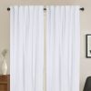 Newport Unlined Window Curtains for Bedroom, Linen Curtains for Living Room, 84 Inches Long Curtains for Living Room, Soft White