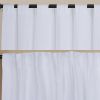 Newport Unlined Window Curtains for Bedroom, Linen Curtains for Living Room, 84 Inches Long Curtains for Living Room, White