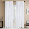 Newport Blackout Curtains for Bedroom, Linen Curtains for Living Room, Window Curtains, Room Darkening Curtains 96 Inches Long, Soft White