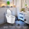 Electric Bidet Seat for Elongated Toilets,Heated Bidet Toilet Seat with Warm Water and Warm Air Dryer,Dual Self-Cleaning Nozzles,Adjustable Water Pres