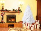 6 FT Premium Spruce Artificial Christmas Tree w/Metal Stand;  White