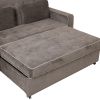 66.5" Linen Upholstered Sleeper Bed , Pull Out Sofa Bed Couch attached two throw pillows,Dual USB Charging Port and Adjustable Backrest for Living Roo