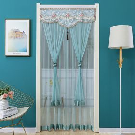 Double Yarn Door Curtain Anti-mosquito Embroidered Tassel Quiet Bedroom Living Room Bathroom Universal Partition Home Decoration (Color: 01 Green, size: 90x200cm)