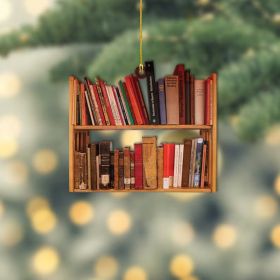 Book Lovers Heart Ornament, Reading Book Christmas Ornament (Color: B)