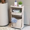 Laundry Basket Plastic Hamper 2-Tier Storage Sorter Hampers with Wheels for Kitchen Bedroom Bathroom Free Standing Storage Baskets Gray