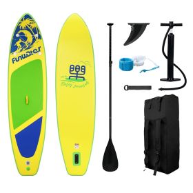 11'6"√ó34"√ó6" Extra Wide Inflatable Paddle Board, Stand Up Paddle Board (Color: Yellow)