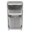 Laundry Basket Plastic Hamper 2-Tier Storage Sorter Hampers with Wheels for Kitchen Bedroom Bathroom Free Standing Storage Baskets Gray