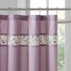 Faux Silk Embroidered Floral Shower Curtain