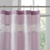 Faux Silk Embroidered Floral Shower Curtain