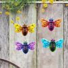 1pc/4pcs, Metal Colorful Bee Wall Decor, Bee Metal Wall Decor, Bee Metal Wall Art, Wall Decor, Metal Home Decor Wall Sculpture, Outside Decor