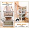 Foldable Storage Bins with Lid 4 Doors Collapsible Stackable Closet Organizer Containers with Lock 4Pcs Wheels