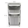 Laundry Basket Plastic Hamper 2-Tier Storage Sorter Hampers with Wheels for Kitchen Bedroom Bathroom Free Standing Storage Baskets Gray