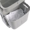 Laundry Basket Plastic Hamper 2-Tier Storage Sorter Hampers with Wheels for Kitchen Bedroom Bathroom Free Standing Storage Baskets Gray